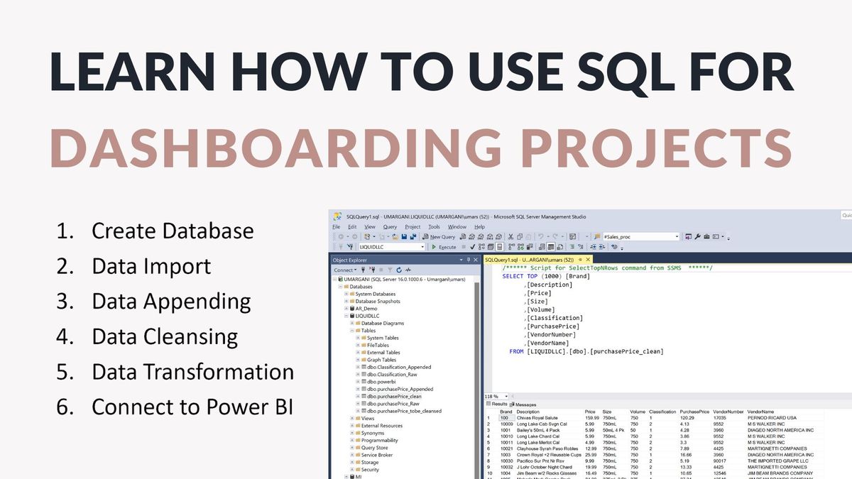 Learn how to use SQL Server for building a Power BI Dashboard
